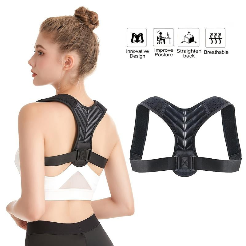 Universal Back Support Brace for Improved Posture, Adjustable Body Shaping Belt for Men and Women, Breathable and Professional Quality